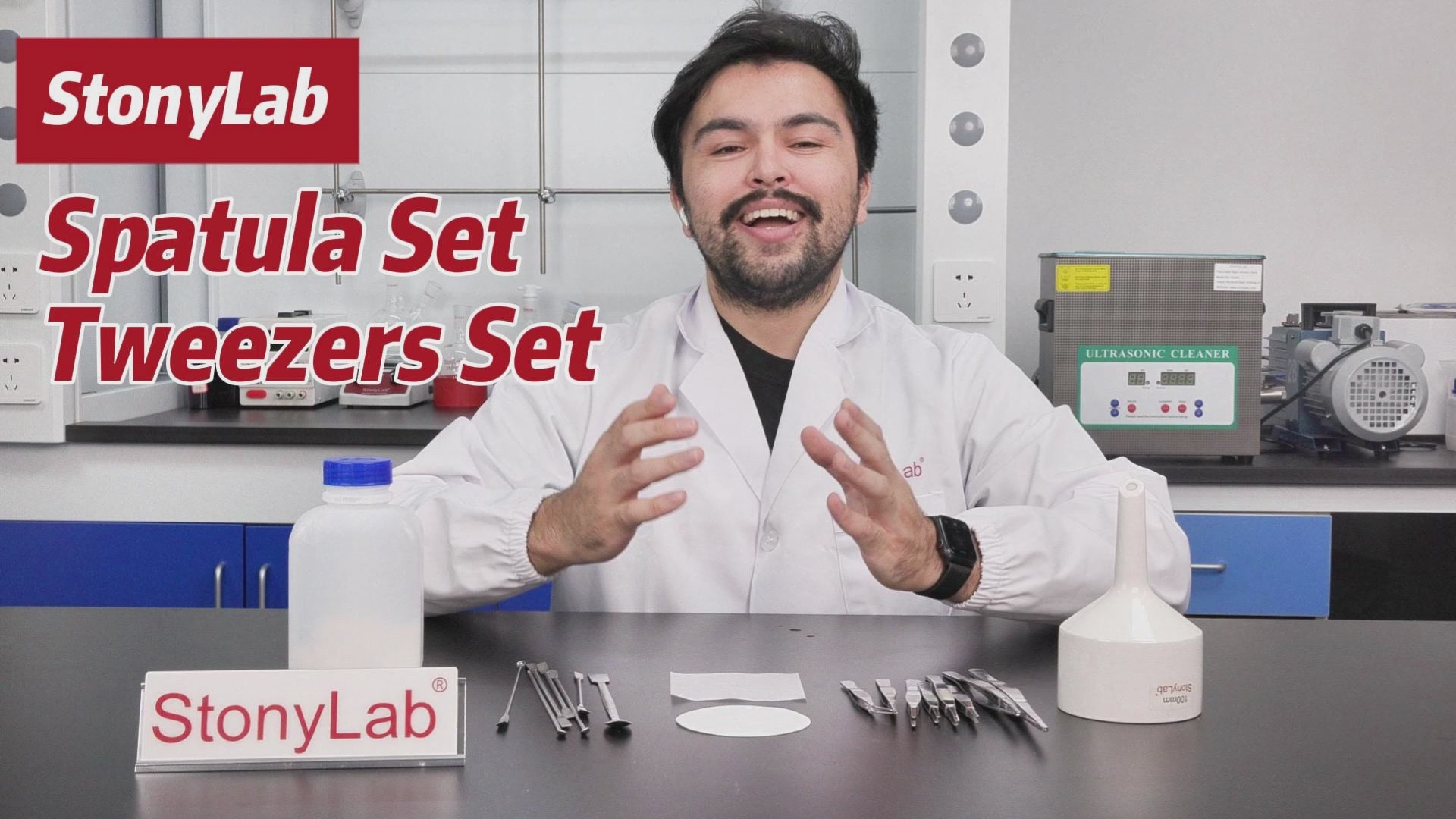 6-Piece Stainless Steel Lab Tweezers Set | StonyLab