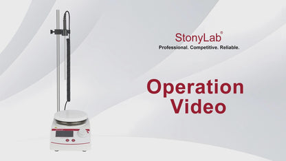 Digital Heating Magnetic Stirrer with Temperature Sensor, 20 L Max Capacity, 100-2000 RPM, Max 350°C, ±0.2°C Accuracy, 5.7 inch Diameter