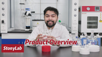 2-Neck Round Bottom Reaction Flask, 24/40 Joint, PTFE Stopcock Valve, 50-1000 ml