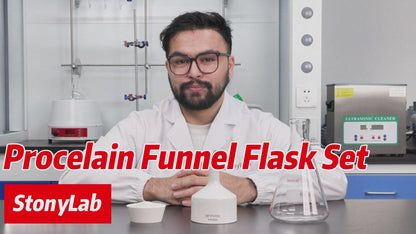 Porcelain Buchner Funnel Filtration Kits, 100 mm Porcelain Funnel, 1L Filter Flask