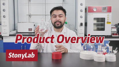 Round Bottom Reaction Flask, 24/40 Joint, PTFE Stopcock Valve, 50-1000ml