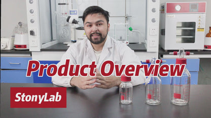 Gas Washing Bottle with Straight Dispersion Tube, GL45 Screw Thread PP Cap, 250-1000 ml