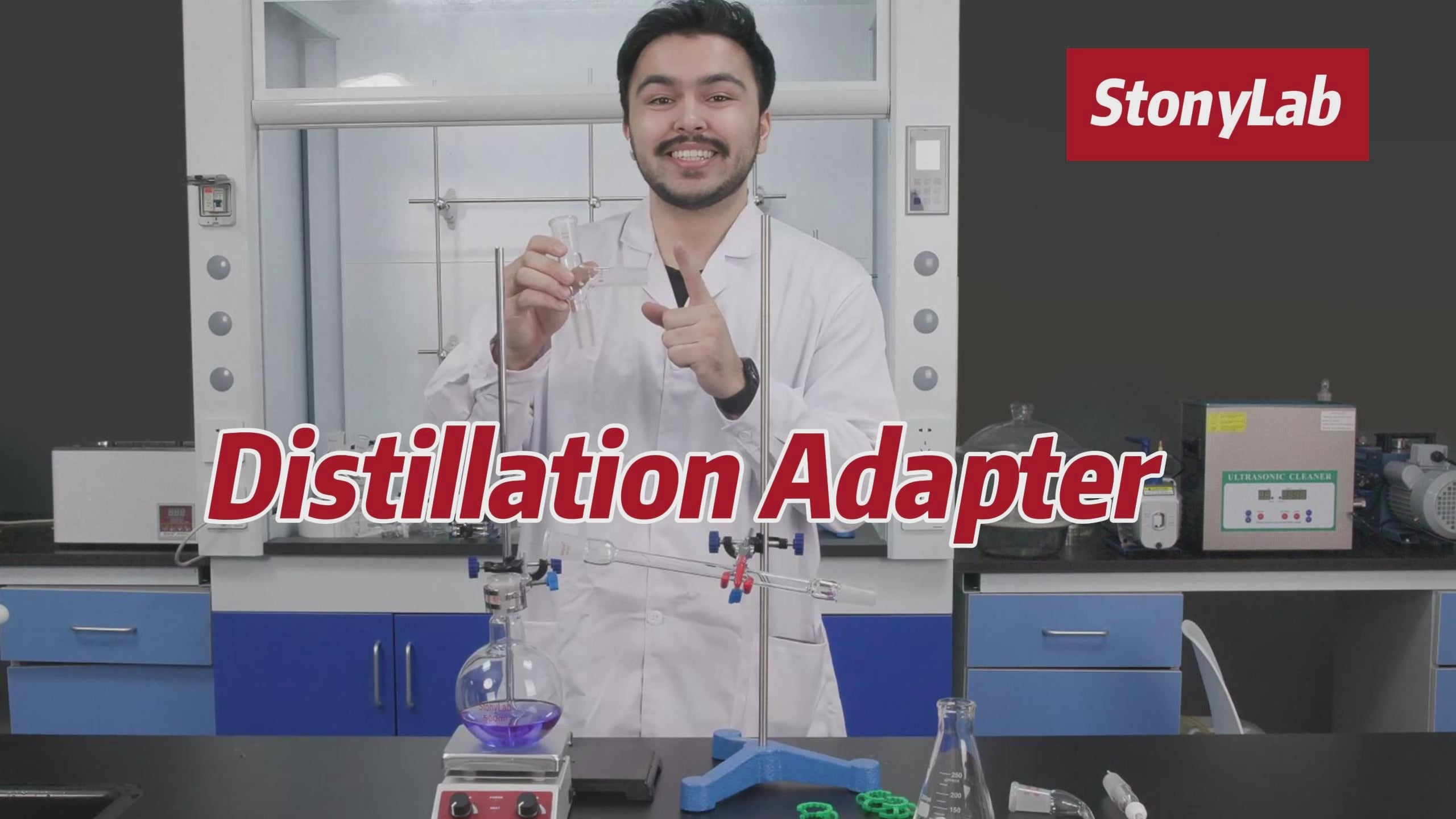 Distilling Adapter 3-Way Borosilicate Glass 14/20–24/40 | StonyLab