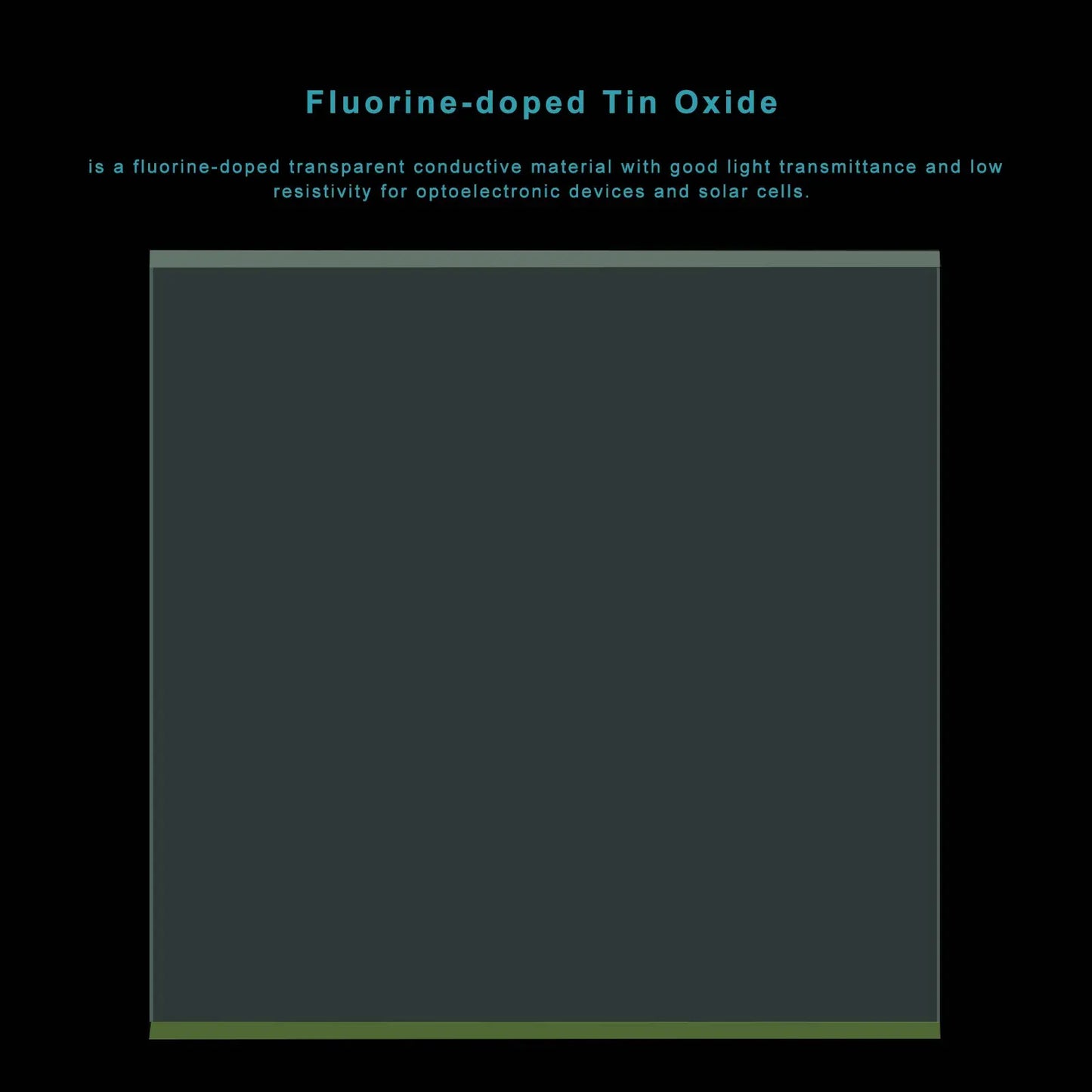 FTO Coated Conductive Glass, Resistance 14 ohm/sq, 0.8 in x 0.8 in x 0.06 in, Pack of 25 Conductive Glass