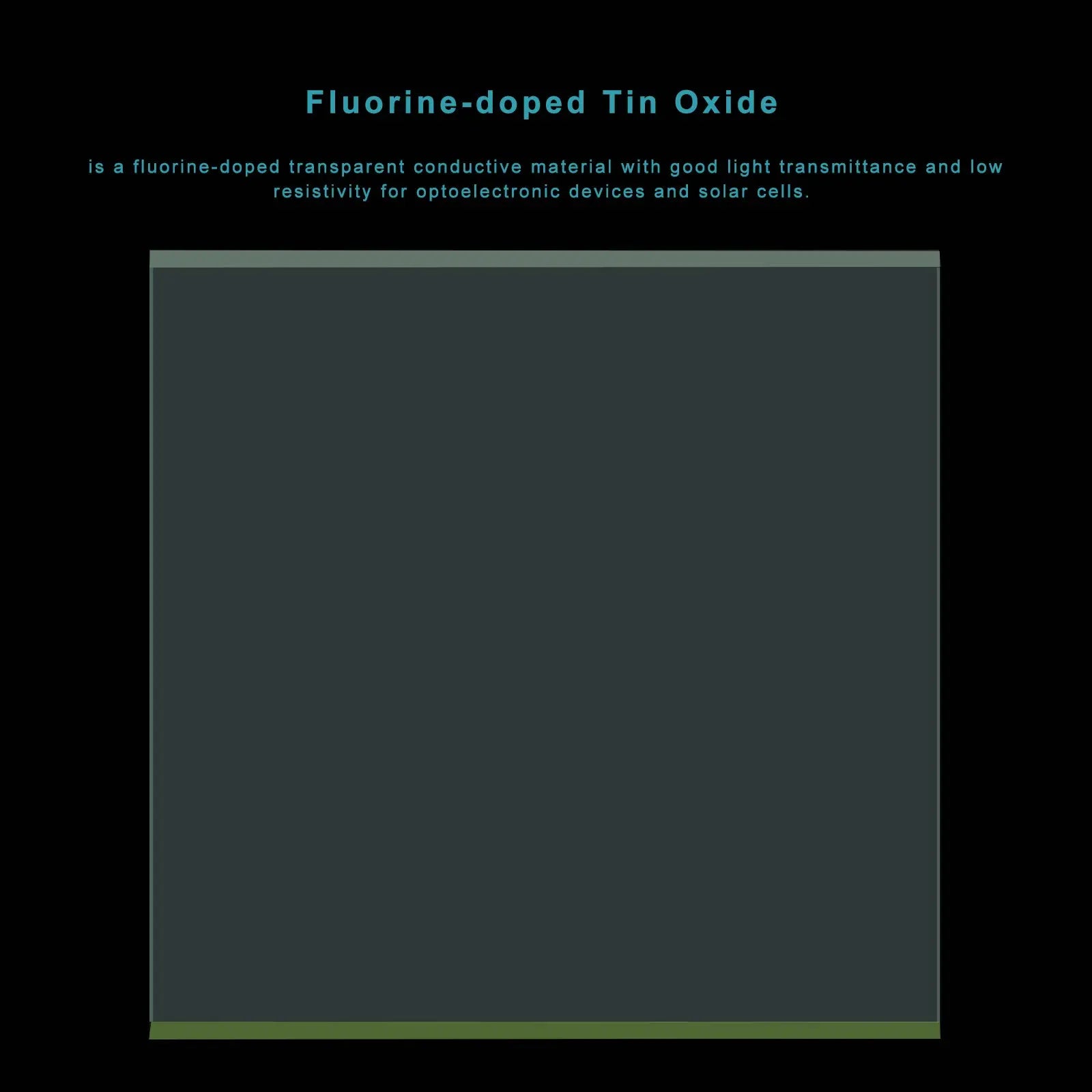 FTO Coated Conductive Glass, Resistance 14 ohm/sq, 0.8 in x 0.8 in x 0.06 in, Pack of 25 Conductive Glass