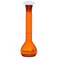 Glass Brown Volumetric Flask Class A with Glass Stopper