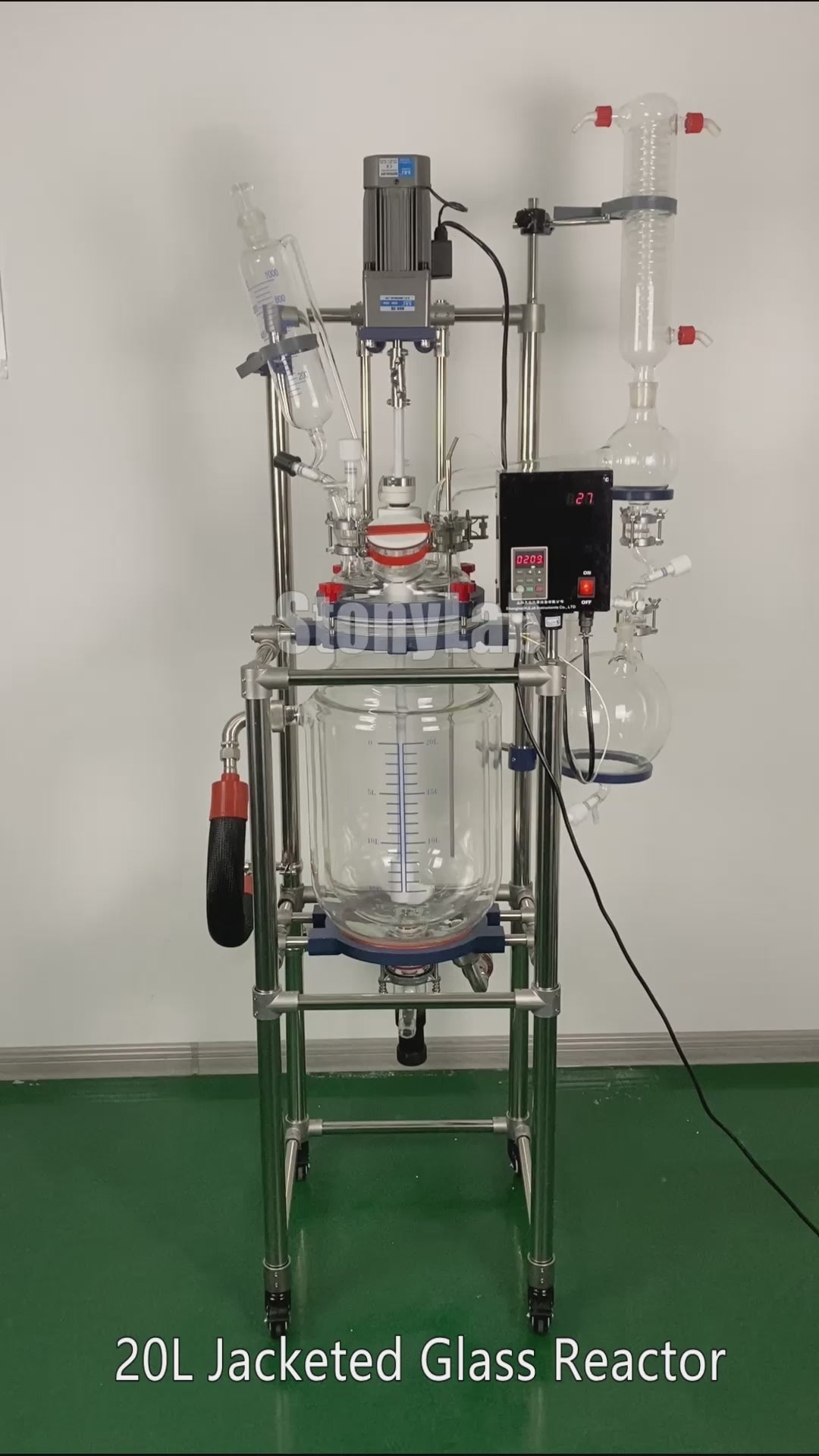 Single or Dual Jacketed Reactor Systems, Glass Reactor 20L
